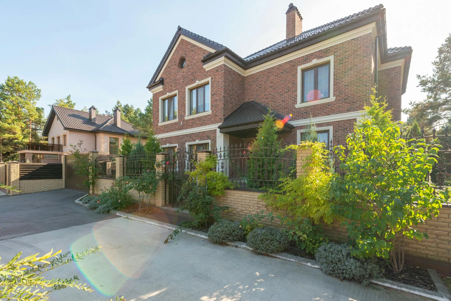 Elegant home with garden fencing